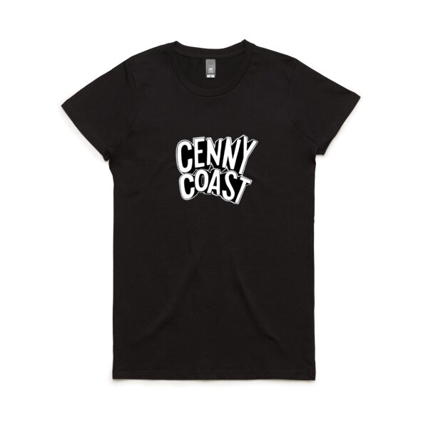 Cenny Coast Women's Tee - Black & White Thumbnail