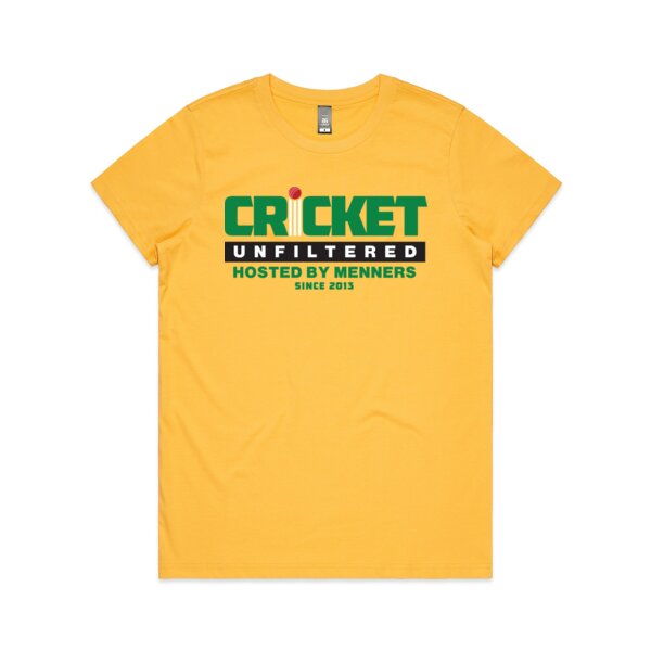 Women's green Cricket Unfiltered logo t-shirt Thumbnail